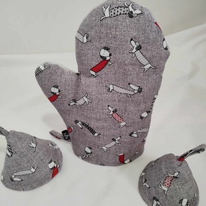 Konyhai kötény, színes tacskók - otthon & életmód - konyhafelszerelés, tálalás - konyhai textil - kötény - Meska.hu