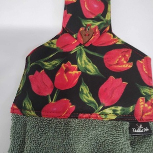 Konyhai kéztörlő, piros tulipán, Otthon & Életmód, Konyhafelszerelés, tálalás, Konyhai textil, Konyharuha & Törlőkendő, Varrás, MESKA
