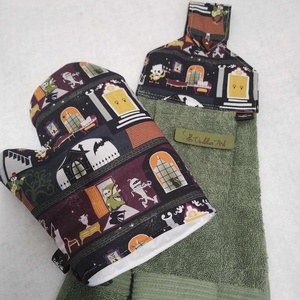 Konyhai törlő,  halloween, a horror háza.... - otthon & életmód - dekoráció - halloween - halloweeni dekoráció - Meska.hu