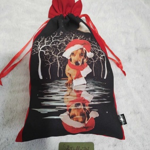 Mikulás zsák, tacskó mikusapiban....., Karácsony, Mikulás, Mikulás zsák, Varrás, MESKA