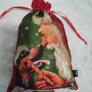 Mikulás zsák, tacskó mikulás tacskóval....., Karácsony, Mikulás, Mikulás zsák, Varrás, MESKA