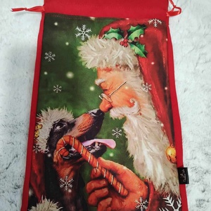 Mikulás zsák, tacskó mikulás tacskóval..... - karácsony - mikulás - mikulás zsák - Meska.hu