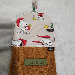 Baba törölköző, ovis törölköző, Snoopy mikulás sapkában, Otthon & Életmód, Fürdőszoba, Törölköző, , MESKA