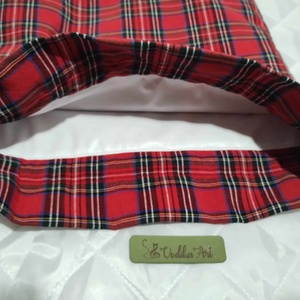 Kötény, piros skót kockás - otthon & életmód - konyhafelszerelés, tálalás - konyhai textil - kötény - Meska.hu