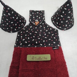 Konyhai kéztörlő, apró nyuszifejek... - otthon & életmód - konyhafelszerelés, tálalás - konyhai textil - konyharuha & törlőkendő - Meska.hu
