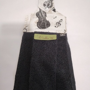 Hangszerek és hangjegyek....... konyhai törlő - otthon & életmód - konyhafelszerelés, tálalás - konyhai textil - konyharuha & törlőkendő - Meska.hu