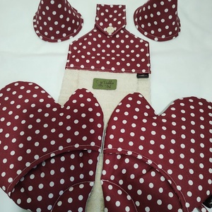Konyhai szett, pöttyök....... - otthon & életmód - konyhafelszerelés, tálalás - konyhai textil - edényfogó & edényfedő - Meska.hu