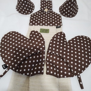 Konyhai szett, pöttyök....... - otthon & életmód - konyhafelszerelés, tálalás - konyhai textil - edényfogó & edényfedő - Meska.hu