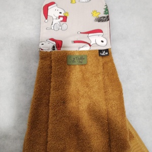 Ovis törölköző, Snoopy mikulás sapkában - otthon & életmód - fürdőszoba - törölköző - Meska.hu