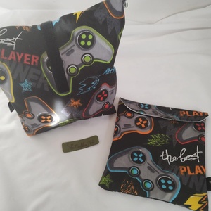 Uzsonnás zsák, gamer.... - táska & tok - uzsonna- & ebéd tartó - ebéd tasak, doboz - Meska.hu