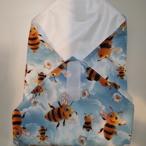 NoWaste, újraszalvéta, méhecskék - táska & tok - uzsonna- & ebéd tartó - szendvics csomagoló - Meska.hu