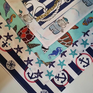 5 db textil szalvéta, tengerész, , Otthon & Életmód, Konyhafelszerelés, tálalás, Konyhai textil, Szalvéta, Varrás, MESKA