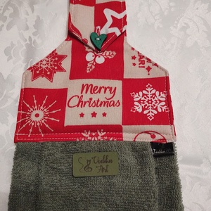 Konyhai kéztörlő,  Merry Christmas, Otthon & Életmód, Konyhafelszerelés, tálalás, Konyhai textil, Konyharuha & Törlőkendő, Varrás, MESKA