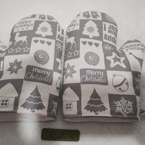 Edényfogó kesztyű, 1 pár, karácsony, Otthon & Életmód, Konyhafelszerelés, tálalás, Konyhai textil, Konyharuha & Törlőkendő, Varrás, MESKA