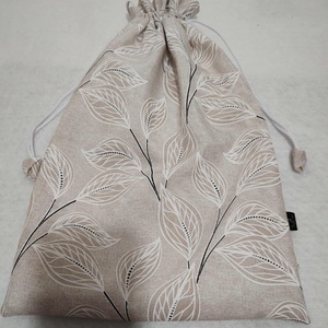 Kenyeres zsák PUL béléssel, beige - fehér levelek.... - táska & tok - bevásárlás & shopper táska - kenyeres zsák - Meska.hu