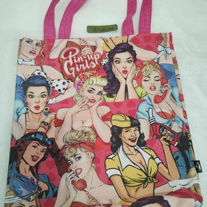 Öko szatyor, bevásárló táska, pinup girl..., Táska & Tok, Bevásárlás & Shopper táska, Shopper, textiltáska, szatyor, Varrás, MESKA
