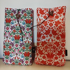 Mobiltok magyaros minta tulipánnal  és madárkákkal......  - táska & tok - pénztárca & más tok - telefontok - Meska.hu