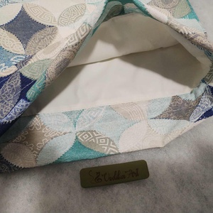 Kenyeres zsák, PUL-lal bélelt, kék-türkiz körök - táska & tok - bevásárlás & shopper táska - kenyeres zsák - Meska.hu