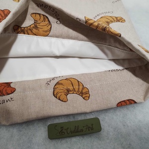 Kenyeres zsák, PUL-lal bélelt, croissant - táska & tok - bevásárlás & shopper táska - kenyeres zsák - Meska.hu