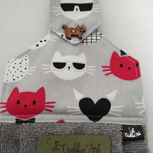 Konyhai kéztörlő, színes cicafejek, Otthon & Életmód, Konyhafelszerelés, tálalás, Konyhai textil, Konyharuha & Törlőkendő, Varrás, MESKA