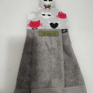 Konyhai kéztörlő, színes cicafejek - otthon & életmód - konyhafelszerelés, tálalás - konyhai textil - konyharuha & törlőkendő - Meska.hu