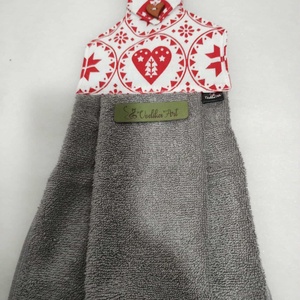 Konyhai törlő, piros-fehér skandináv stílus - otthon & életmód - konyhafelszerelés, tálalás - konyhai textil - konyharuha & törlőkendő - Meska.hu