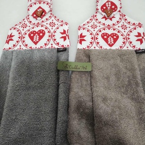 Konyhai törlő, piros-fehér skandináv stílus - otthon & életmód - konyhafelszerelés, tálalás - konyhai textil - konyharuha & törlőkendő - Meska.hu