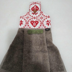 Konyhai törlő, piros-fehér skandináv stílus - otthon & életmód - konyhafelszerelés, tálalás - konyhai textil - konyharuha & törlőkendő - Meska.hu