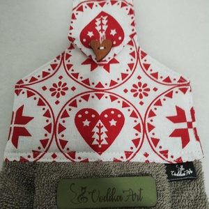 Konyhai törlő, piros-fehér skandináv stílus, Otthon & Életmód, Konyhafelszerelés, tálalás, Konyhai textil, Konyharuha & Törlőkendő, Varrás, MESKA