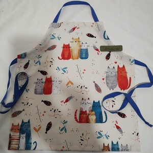 Színes cicusok, gyerek kötény 3-6 évesre - Meska.hu