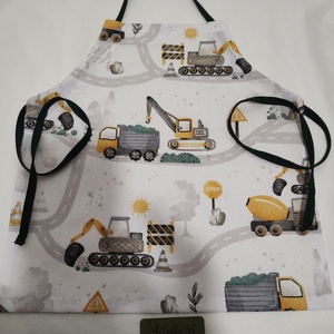 Munkagépek,  gyerek kötény 3-6 évesre - Meska.hu