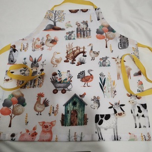 Gyerek kötény 3-6 évesre, állatok a farmon... - Meska.hu