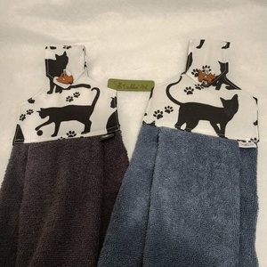 Edényfogó kesztyűk, fekete cicák - otthon & életmód - konyhafelszerelés, tálalás - konyhai textil - konyharuha & törlőkendő - Meska.hu