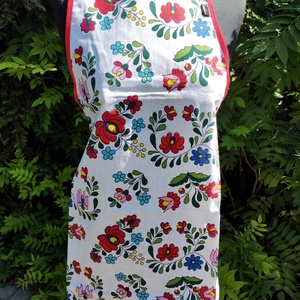 Konyhai kötény, kalocsai mintával - Meska.hu