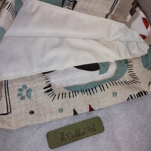 Kenyeres zsák PUL béléssel, cicaák artdeco stílusban  - táska & tok - bevásárlás & shopper táska - kenyeres zsák - Meska.hu