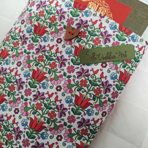 Könyvtok, népies jellegű, színes tulipános, Könyv & Zene, Könyvtok, Varrás, MESKA