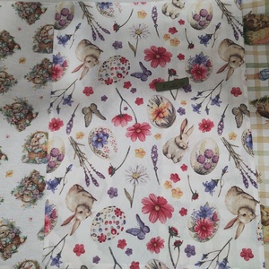 Konyharuha, virágos, tojásos, nyuszis - otthon & életmód - konyhafelszerelés, tálalás - konyhai textil - konyharuha & törlőkendő - Meska.hu