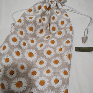 Kenyeres zsák , PUL-lal bélelt, kamilla virág - Meska.hu