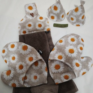 Edényfogó mágnessel, kamilla virágok - otthon & életmód - konyhafelszerelés, tálalás - konyhai textil - edényfogó & edényfedő - Meska.hu