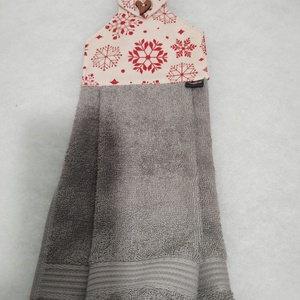 Konyhai törlő, hópelyhek pirosban.... - otthon & életmód - konyhafelszerelés, tálalás - konyhai textil - konyharuha & törlőkendő - Meska.hu