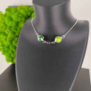 Izlandi zuzmó nyaklánc lávakővel, Ékszer, Nyaklánc, Gyöngyös nyaklánc, , MESKA