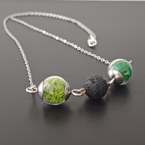 Izlandi zuzmó nyaklánc lávakővel - ékszer - nyaklánc - gyöngyös nyaklánc - Meska.hu