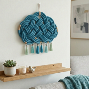 Csomózott kötél felhő falidísz - Meska.hu