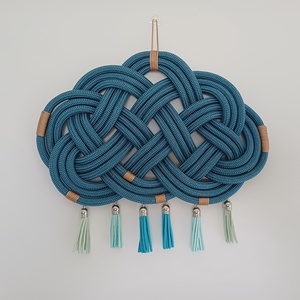 Csomózott kötél felhő falidísz - otthon & életmód - dekoráció - fali és függő dekoráció - falra akasztható dekor - Meska.hu