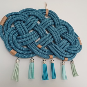 Csomózott kötél felhő falidísz - otthon & életmód - dekoráció - fali és függő dekoráció - falra akasztható dekor - Meska.hu