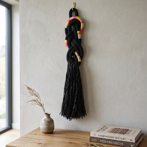 Modern, Bohém Falidísz Fekete Hajókötélből � Vibráló Színekkel  - Meska.hu