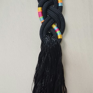 Modern, Bohém Falidísz Fekete Hajókötélből � Vibráló Színekkel  - otthon & életmód - dekoráció - fali és függő dekoráció - falra akasztható dekor - Meska.hu