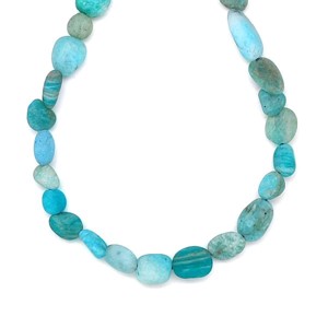 Amazonit matt pebble 6-10mm  ékszerkészítő alapanyag (füzér), Kellékek & szerszámok, Ásvány alapanyag, Ásványfüzér, , MESKA