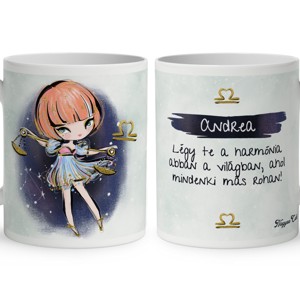 Személyre szabható - Vörös hajú Csini Mérleg lány mintás bögre, Otthon & Életmód, Konyhafelszerelés, tálalás, Tálalás, Bögre & Csésze, , MESKA