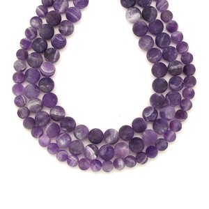 Ametiszt chevron matt 8mm  ékszerkészítő alapanyag (füzér), Kellékek & szerszámok, Ásvány alapanyag, Ásványfüzér, , MESKA